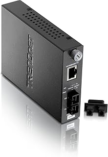 TRENDnet 100Base-TX to 100Base-FX Multi Mode SC Fiber Media Converter (2 Km, 1.2 Miles), Fiber to Ethernet Converter, RJ-45 Port, Fiber Port, Wall Mountable, Lifetime Protection, Black, TFC-110MSC