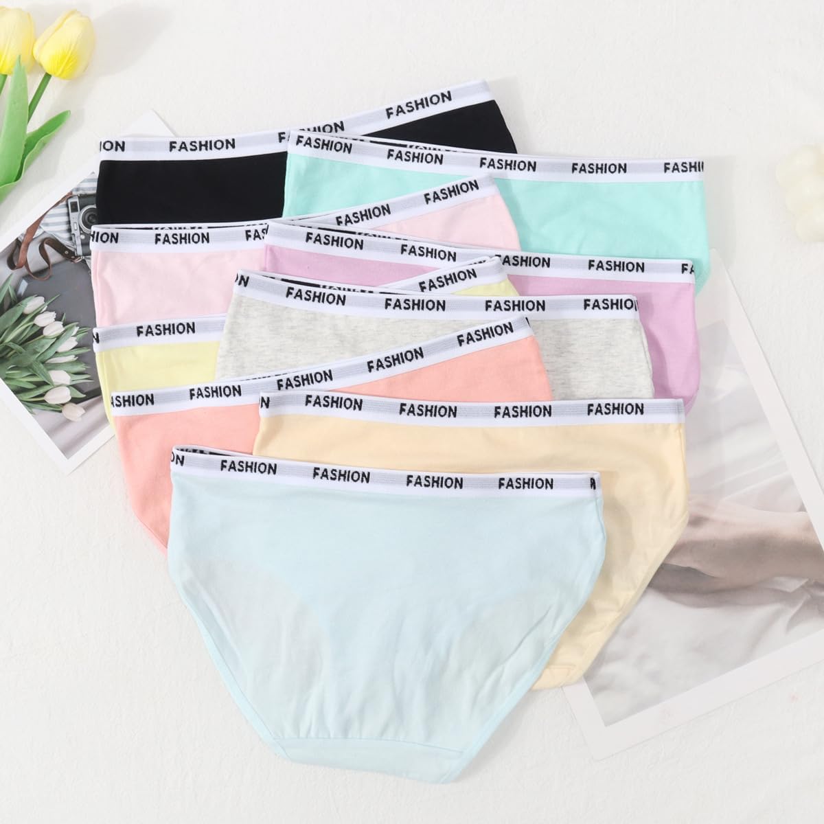 Teen Girls Underwear Cotton Panties Briefs Bikini for 7-18 Years Multipack Pack of 9 - Image 6