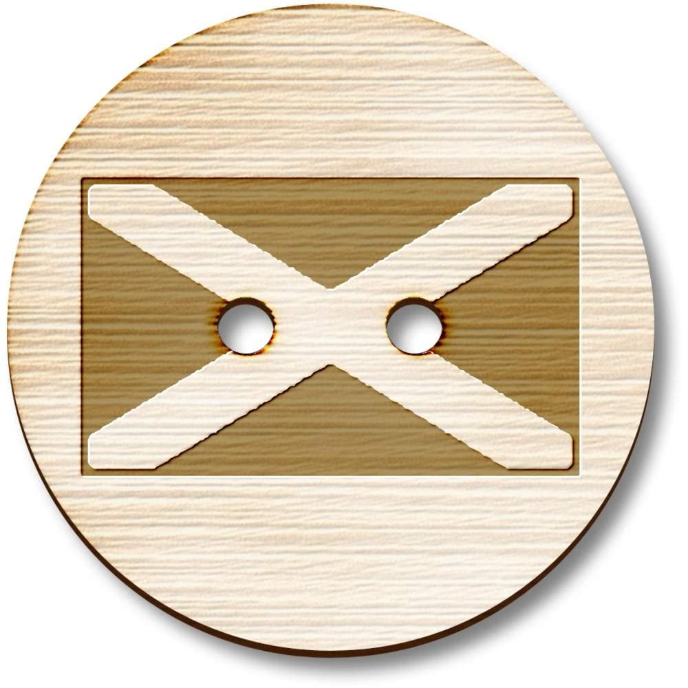 Azeeda 8 x 23mm 'Scottish Flag' Round Wooden Buttons (BT00110589)