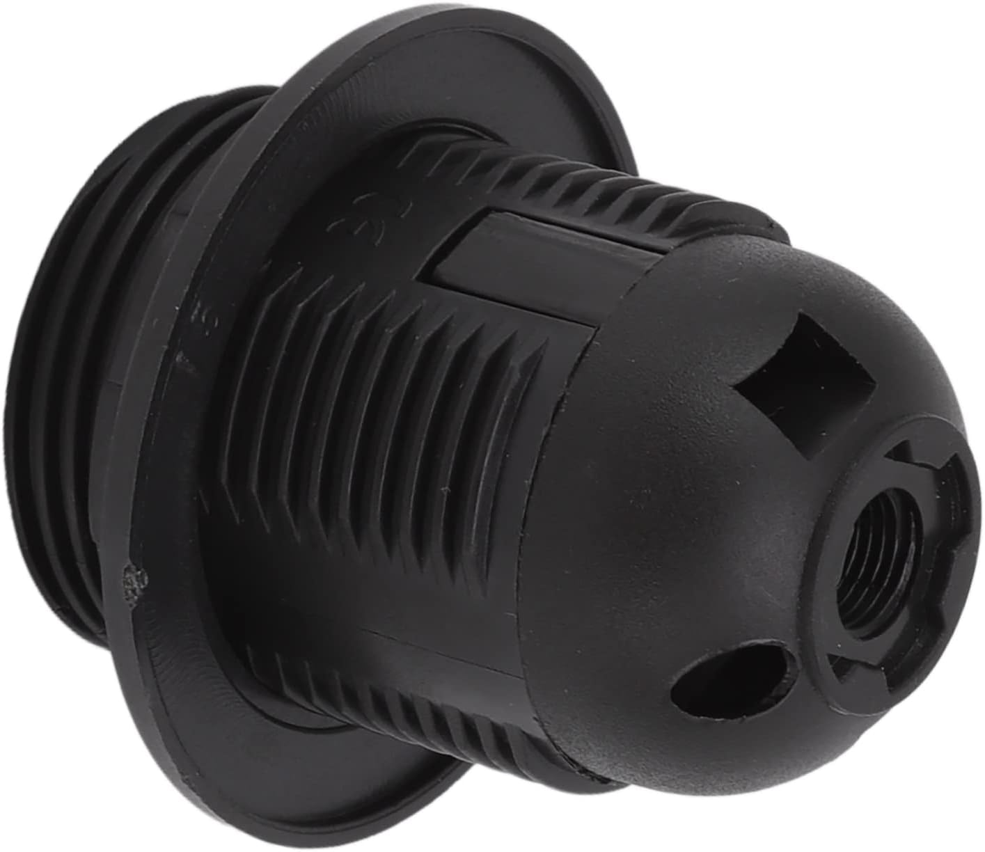 10Pcs E27 Lamp Socket Ceramic Standard Light Holder Copper Core Light Holder Base with Lamp Sleeve (Black)
