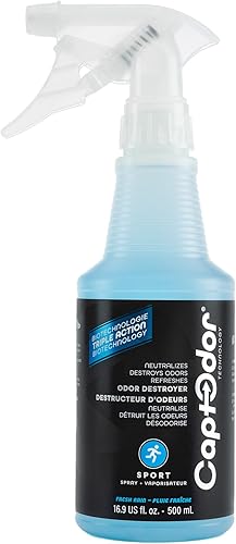 Espray destruidor de olores deportivos (1 botella de 16.9 onzas líquidas), eliminador de olores y desodorante en aerosol, neutralizador y