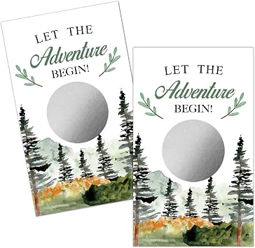 Haizct 50 Pack Adventure Theme Baby Shower Game خدش بطاقات الاستحمام للأطفال ، نشاط الاستحمام للأطفال والفكرة?دع المغامرة تبدأ?