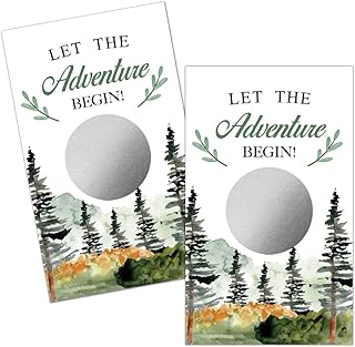 Haizct 50 Pack Adventure Theme Baby Shower Game Scratch Off Cards for Baby Shower, Baby Shower Activity and Idea?Let The Adventure Begin?