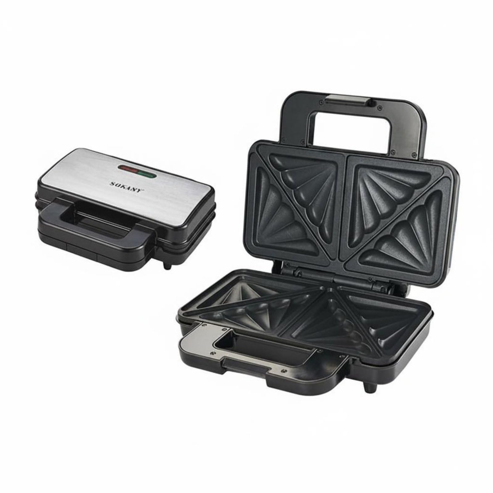 Multi-Functional Sandwich Press Easy to Clean Electric Waffle Appliance Non-Stick Double Waffle Appliance Cool Touch Handle for Home, Triangle | Home & Garden | Kitchen Dining & Bar-image-13