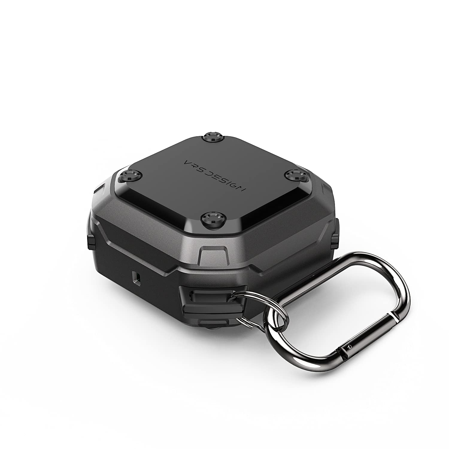 VRS Design Active designed for Galaxy Buds 2 case cover (2021) / Galaxy Buds Pro case (2021) / Galaxy Buds Live case (2020) with Carabiner - Metal Black