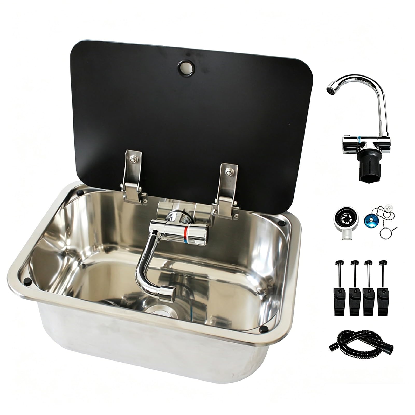 Fregadero de cocina de acero inoxidable 304 pequeño para barra y yate