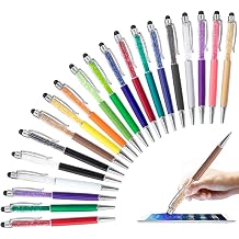 20 Retractable Ballpoint Pens Bling Stylus Pen Crystal Diamond Screen Stylus Pen Capacitive Pen for Cell Phone, iPhone, iPad, Kindle, Note, Tab 20 Pen-black ink