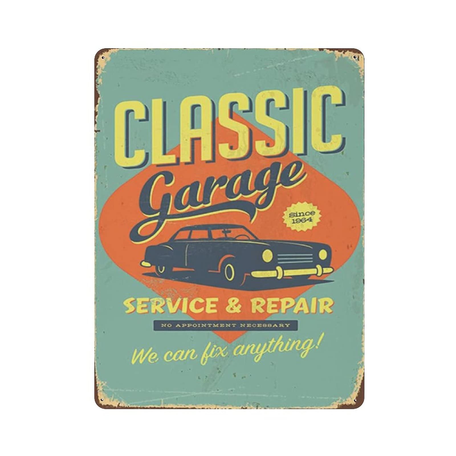 Metal Tin Sign Garage Service Repair Vintage Tin Poster Metal Sign Wall Decoration Country Kitchen Home Garage Decor 16"x12"