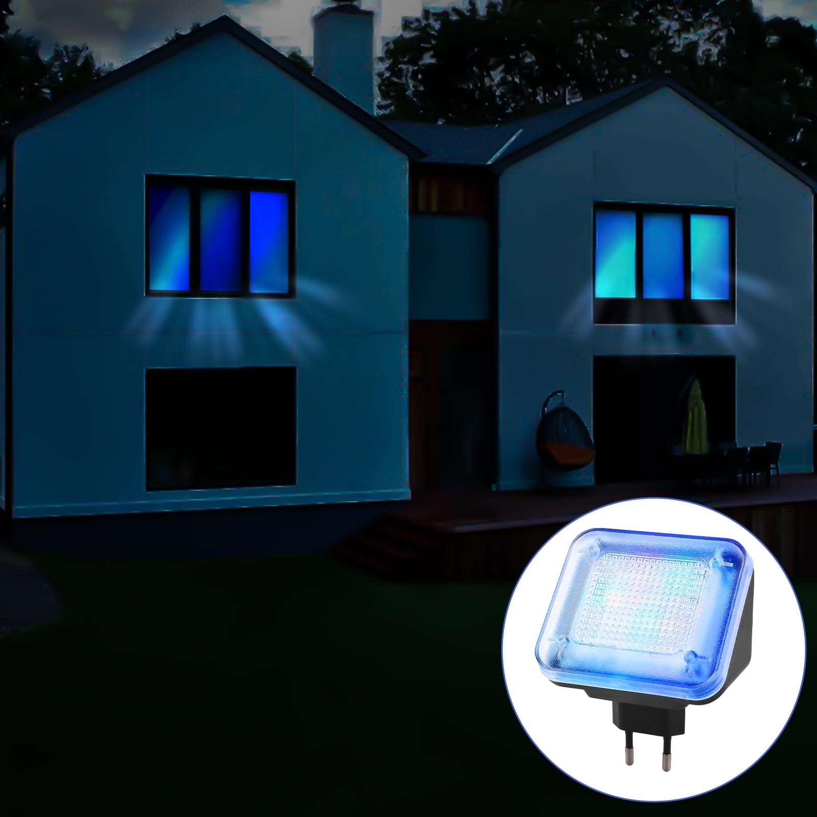 GAOUTOSymulator TV LED: symulator z 12 diodami LED i 3 programami do wyboru, regulowany czas pracy 1/4 h/7 h