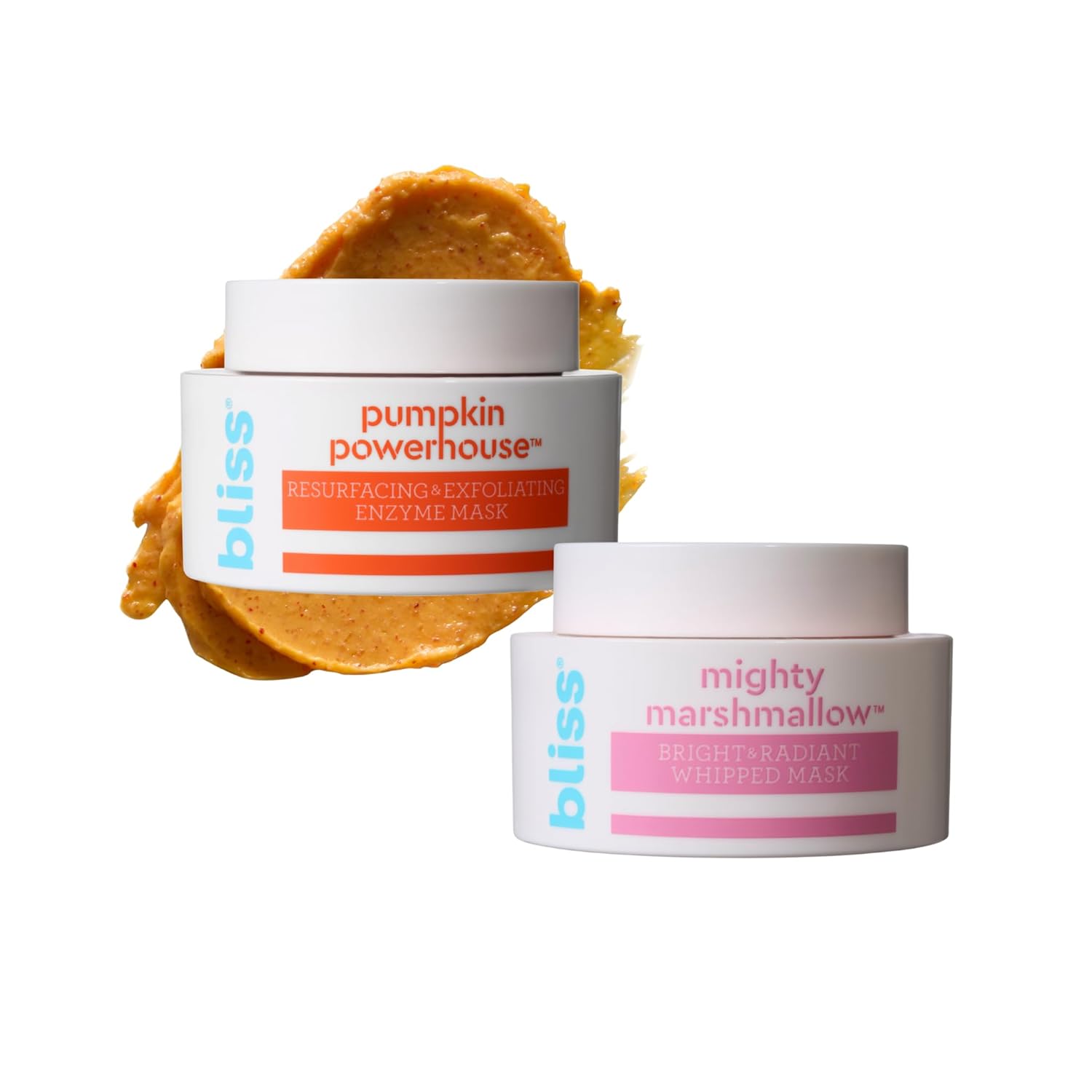 Bliss Mighty Marshmallow Mask and Pumpkin Powerhouse Mask | Bright and Smooth Skin Facial Duo