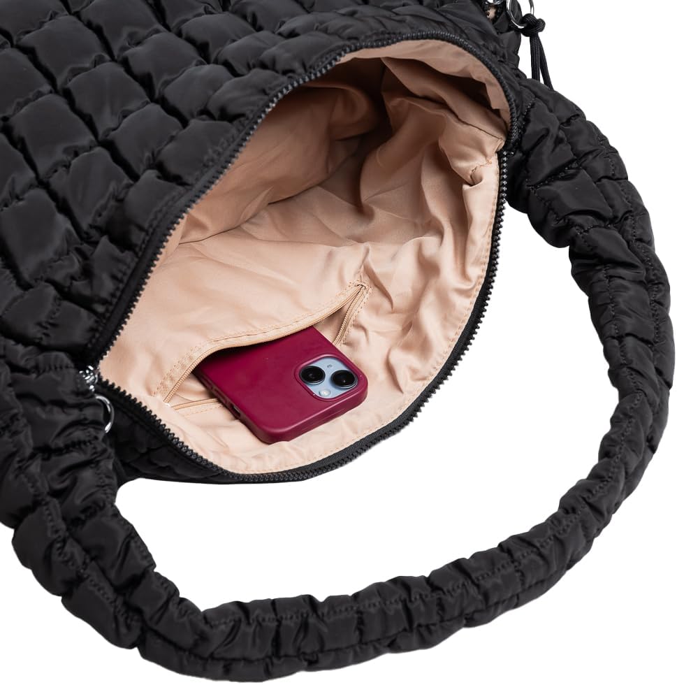 Essentiem - Puffer tote bag for women, puffer bag, quilted purses, quilted puffer tote bag, quilted crossbody bags for women