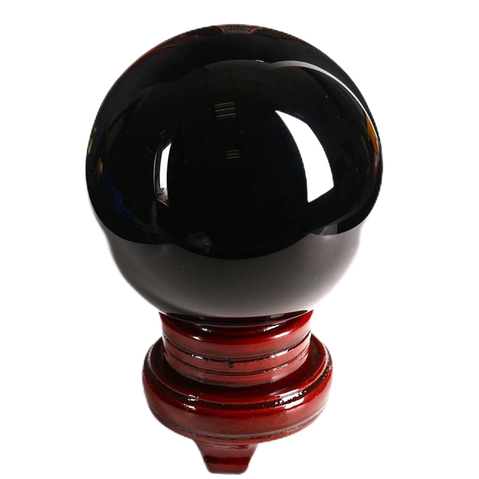 Boule en obsidienne noire sculptée de 9cm, un cristal de décoration d'exception - 7