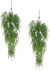 Samambaia Planta Artificial Realista Pendente de Plástico Jardim Vertical Vasos Jardineiras Folhagem Volumosa de 80cm Decoração Para Casa Salas Quartos Escritórios Festas e Eventos (2)