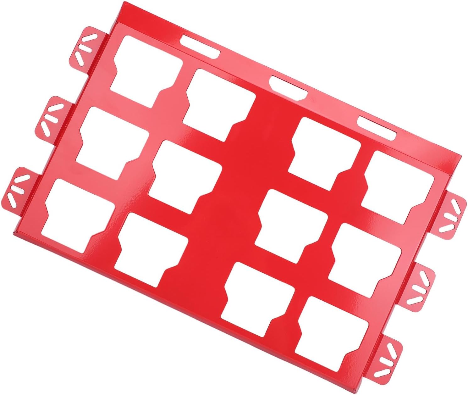 Estink Mounting Plate, Metal Base Secure Fit for Toolbox Wall Mounted Design 100lbs Support Vehicle Application (Red)