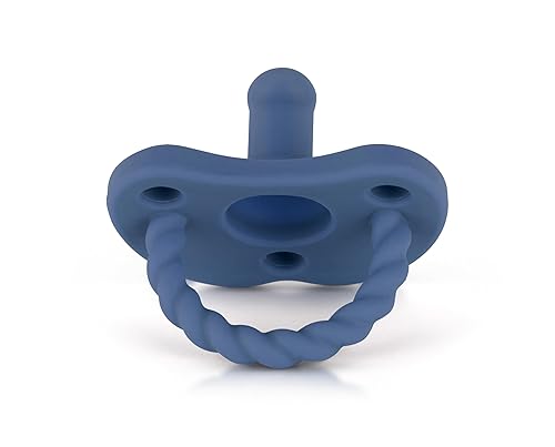 Miniatura 4 de Sweetie Chupetes de silicona para recién nacido, chupete para bebé, chupete de silicona suave, certificado sin BPA, juego de 2 unidades (azul marino)