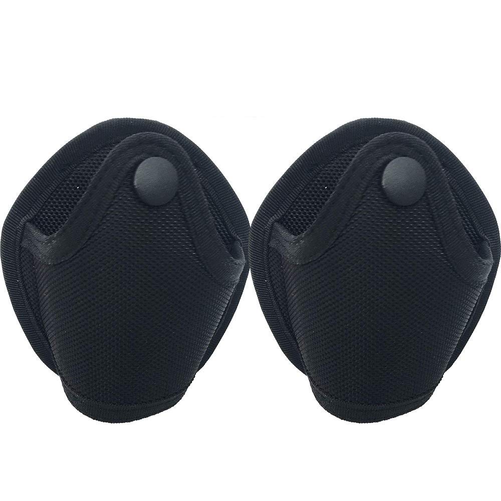 (2 Pcs) Universal Quick Release Handcuff Cases Top Open Handcuff Holders (black1)