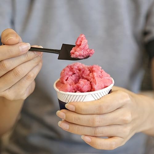 Miniatura 11 de HEALLILY 100 cucharas desechables de plástico para pala, mini helado pudín de yogur, cucharas de postres de plástico para familia o fiesta