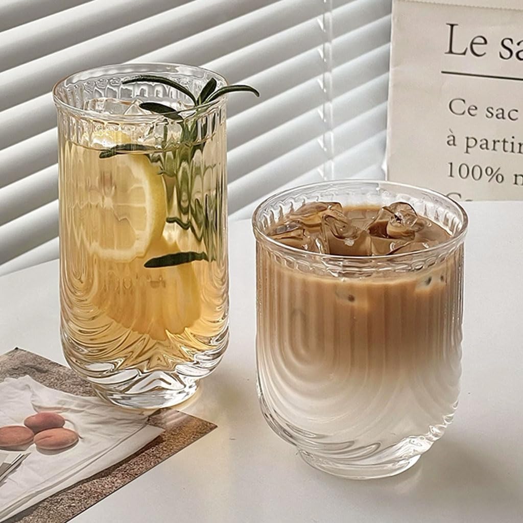Paski szklany kubek w kształcie litery U mrożona kawa latte szklanki sok napoje szklanki przezroczysty kubek do herbaty proste kubki do picia kufel do piwa