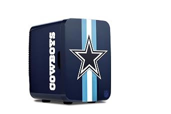 Ukonic NFL Dallas Cowboys 15-Can Mini Fridge 10L AC/DC Powered, Official Team Colors & Logo, Portable Cooler for Tailgates, Home, Office, or Car