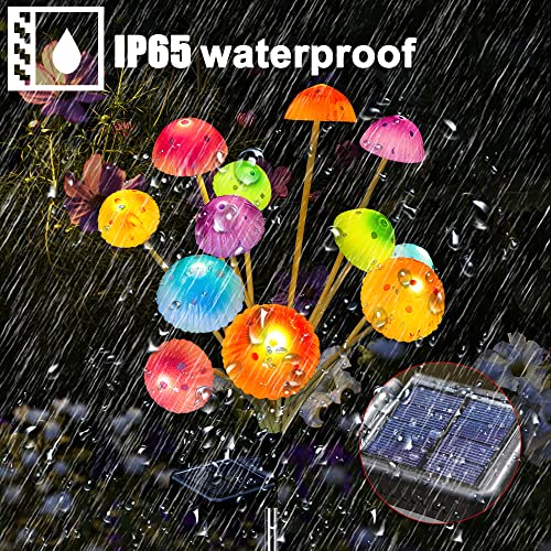 Morestar Solar Outdoor Lights Mushroom Garden Decor,2 Packs 24 Led Solar Mushroom Lights Waterproof,Solar Decorative Garden Stakes Lights,Gardening Gifts For Mom Yard Art Patio Lawn Ornaments Outside #TOP6