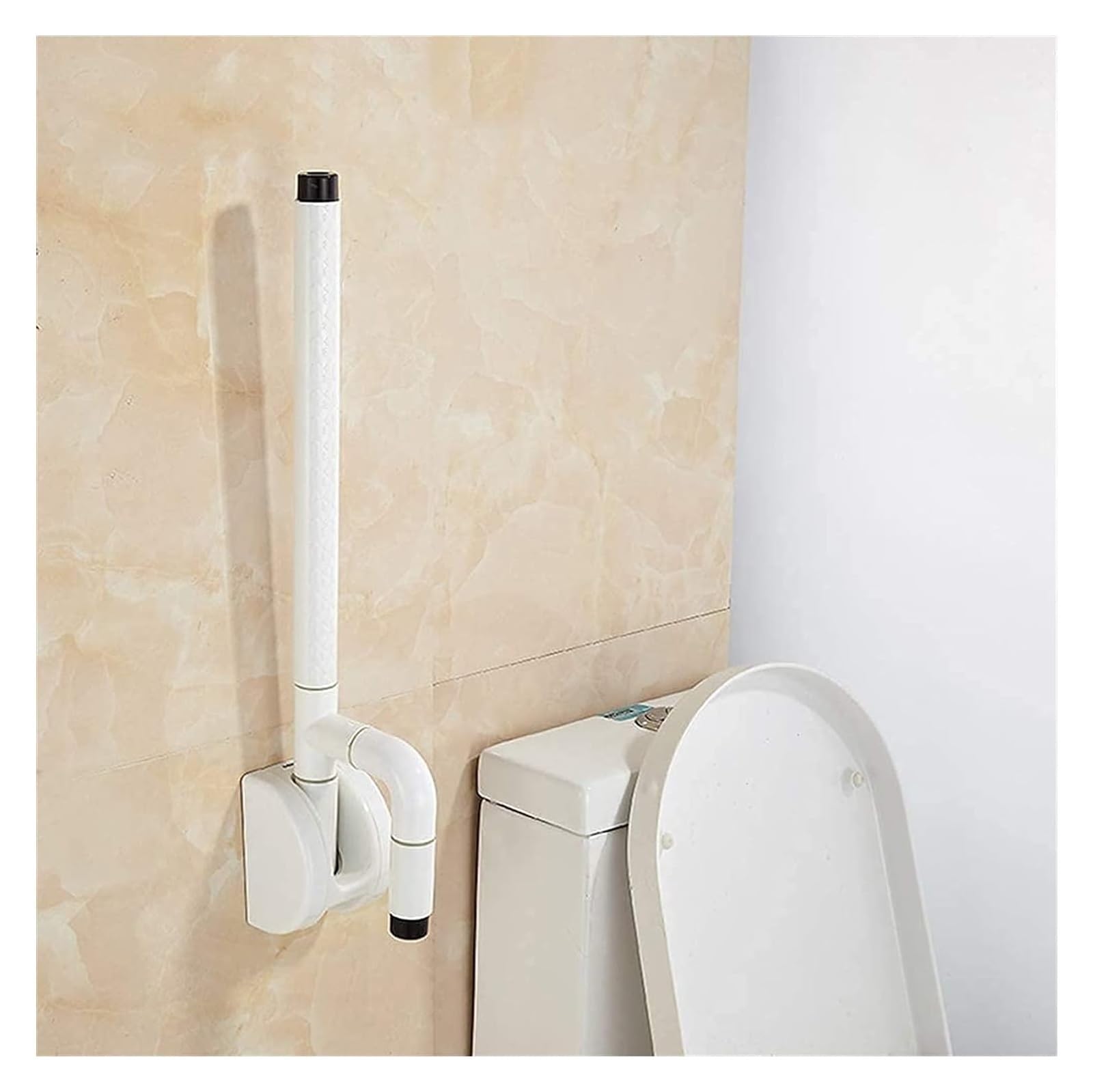 Maniglia Doccia Corrimano di sicurezza for WC da 23,6 pollici, con bracciolo, ribaltabile, for bagno, con impugnatura antiscivolo testurizzata, maniglia in acciaio inossidabile montata a parete
