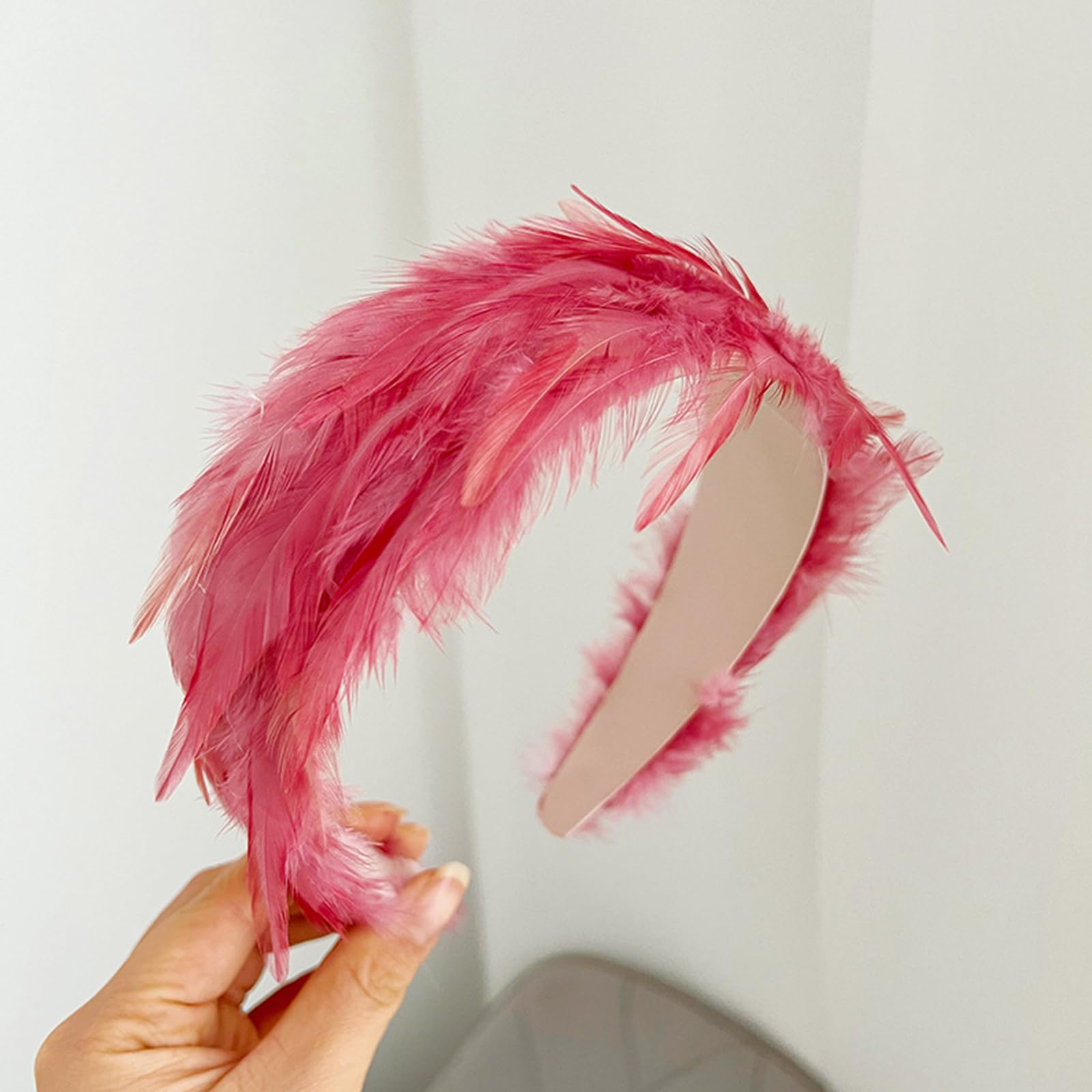 Cerchietto per capelli da donna, con piume, motivo floreale