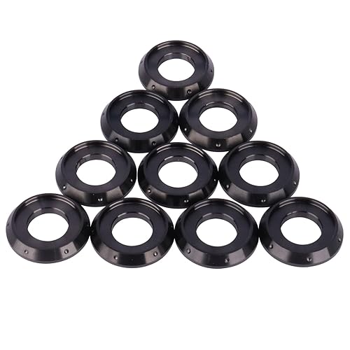 UHDFBDHF 10Pcs Arandela de brida de titanio M5 M6 M8 M10 para motocicleta y automóvil (Negro, M8)