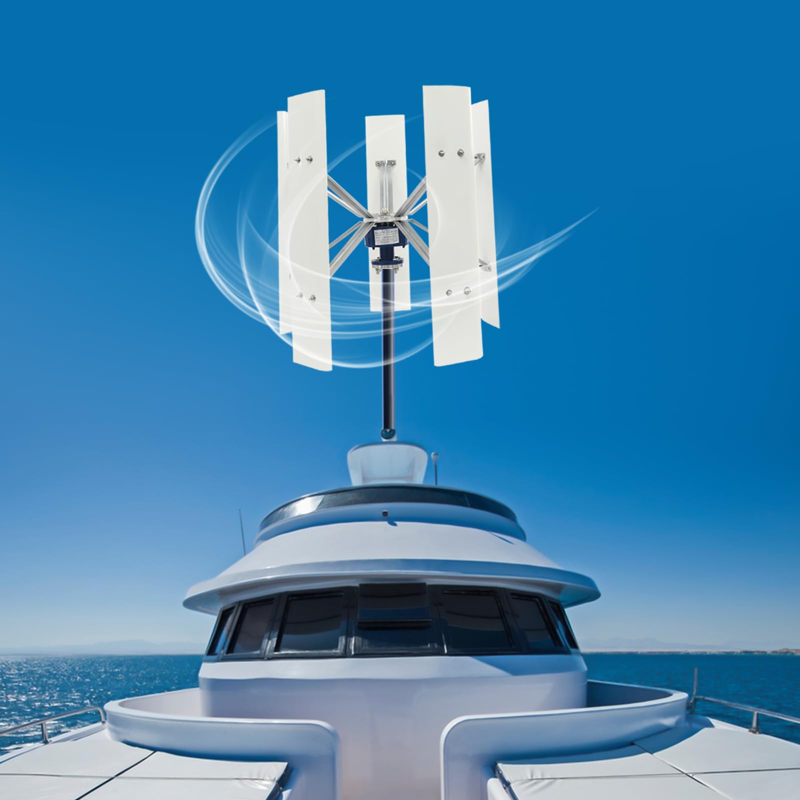 Mini impianto eolico turbina eolica verticale per balcone generatore di energia elettrica con controller, generatore eolico a 5 pale 24V energia eolica per casa, barca, illuminazione stradale