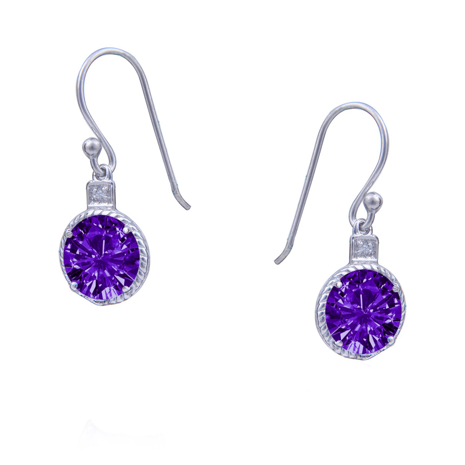 Avarta 925 Sterling Silver Euphoria Jewellery with Cubic Zirconia & Faux Amethyst Hoop Earrings for Girls| Earrings for Womens | Womens Earrings (B075D5HTW3) Amazon Price History, Amazon Price Tracker
