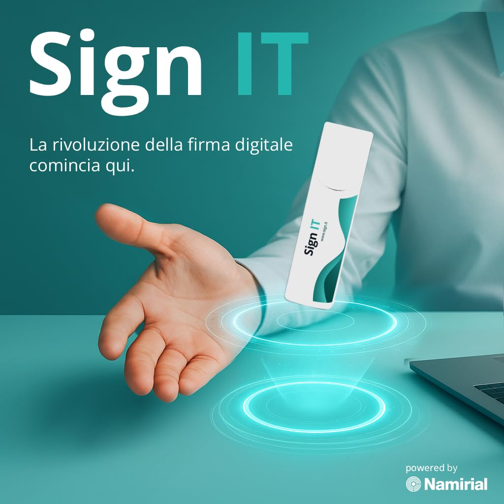 Sign IT – Token USB per la Firma Digitale | Attivazione Online in meno di 10 Minuti con SPID o CieID | Valida 3 Anni | Sicura e Conforme UE