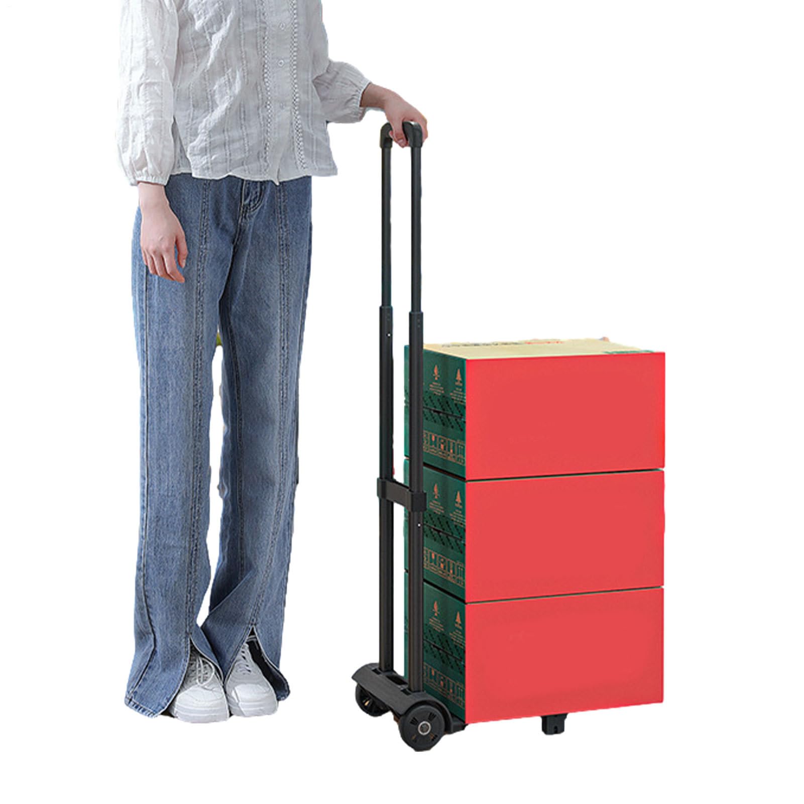 Carrello pieghevole resistente – Carrello portatile per bagagli, shopping, giardinaggio e ufficio – Carrello pieghevole compatto per un facile trasporto e comodità di viaggio
