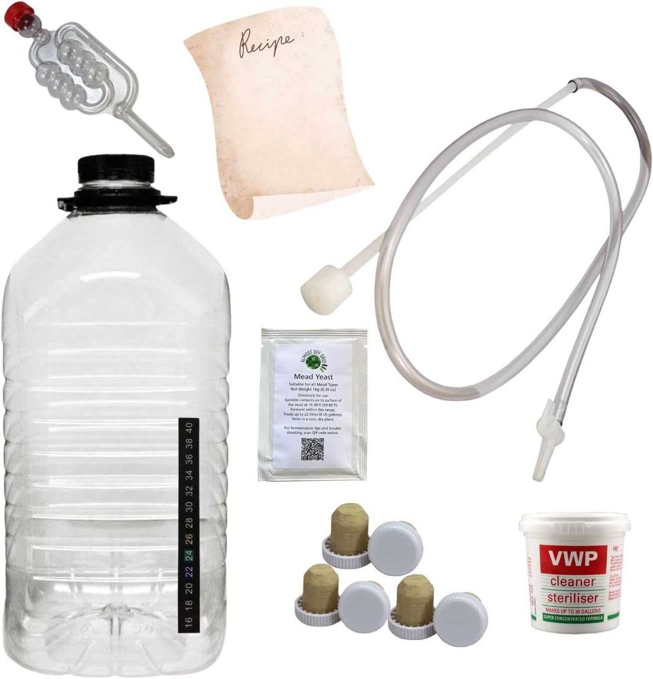 Almost Off Grid Premium Mead Kit with Mead Making Journal and Recipes