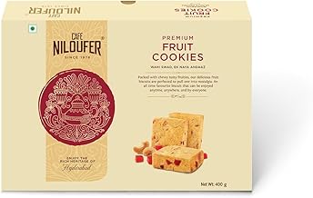 Cafe Niloufer Premium Fruit Biscuits 400g | Rich in Tutti-Frutti & Crunchy Cashews | Authentic Hyderabadi Delight