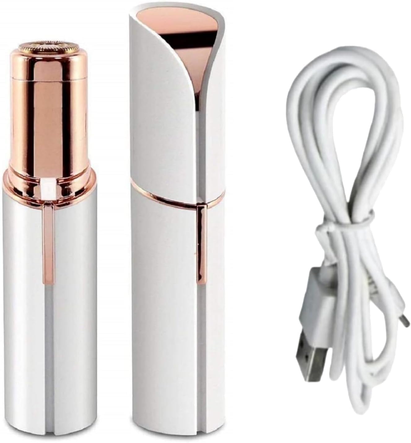 Hewan facial hair removal machine for women - face, chin, cheek, eyebrow, upper lip hair remover for women, usb rechargeable epilator machine (White)