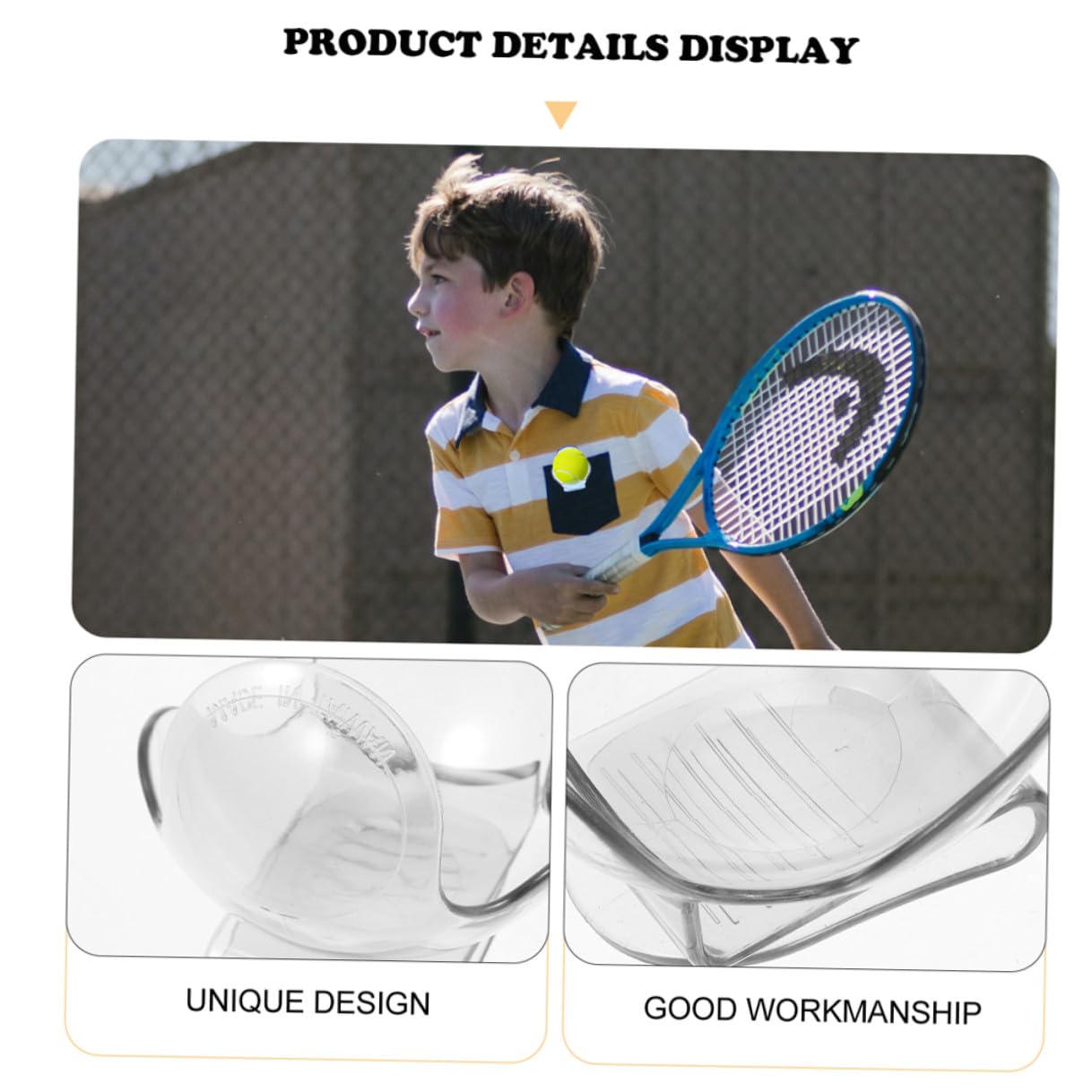 Alasum Porte-balles de Tennis Clip Ceinture Transparent en Abs Support Portable pour Balles Universelles