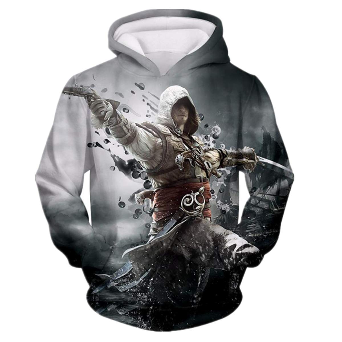 CHENMA Men Cosplay 3D Print Pullover Hoodie Sweatshirt with Kangaroo Pocket