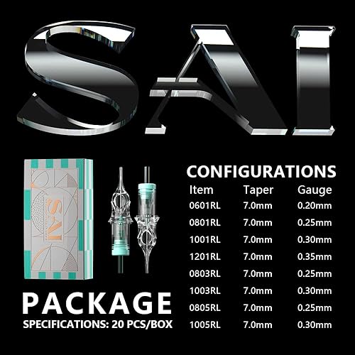 Miniatura 4 de Charme Princesse Cartucho de maquillaje permanente, 20 unidades, cartuchos desechables para tatuajes, delineador redondo para labios, cejas (1001RL)