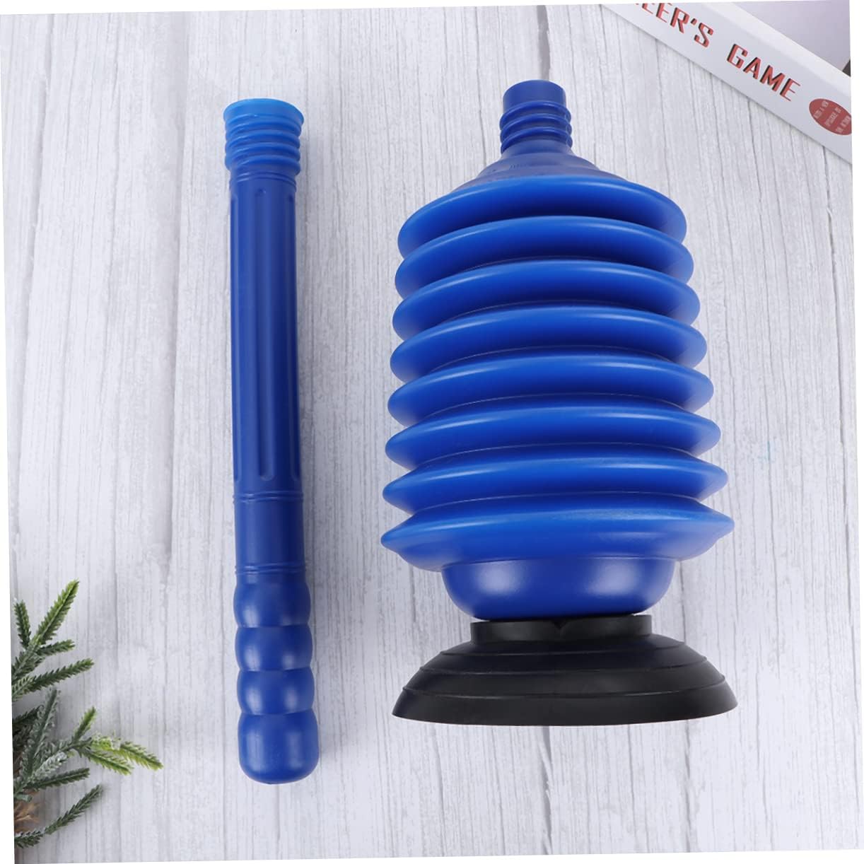 High Pressure Toilet Plunger for Bathroom Professional Accordion Design for Clog Removal Ergonomic Handle Use Blue