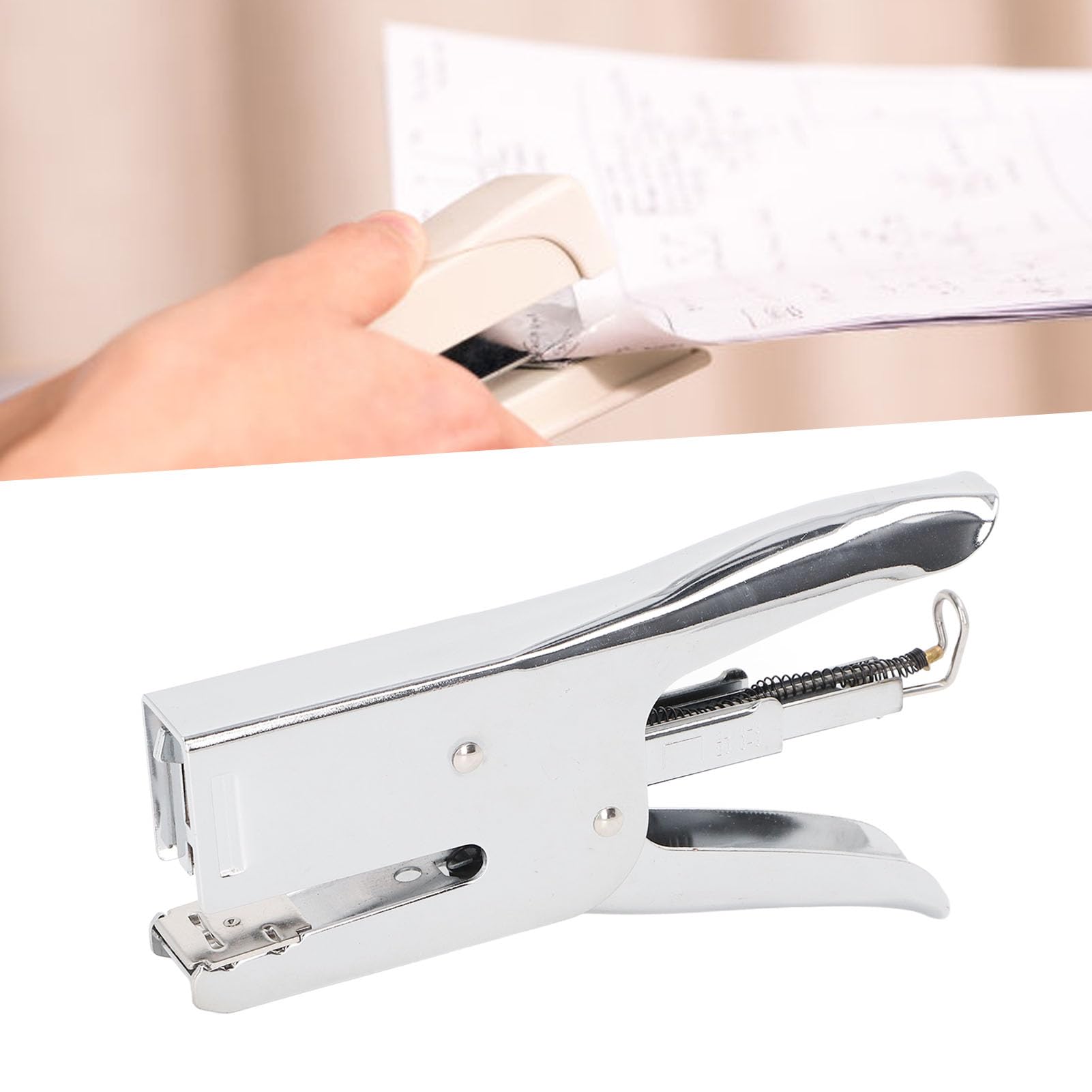 Agrafeuse de 50 Feuilles, Outil D'agrafeuse de Papier Portable de Bureau en Acier Inoxydable, pour Livres, Papiers, Magazines