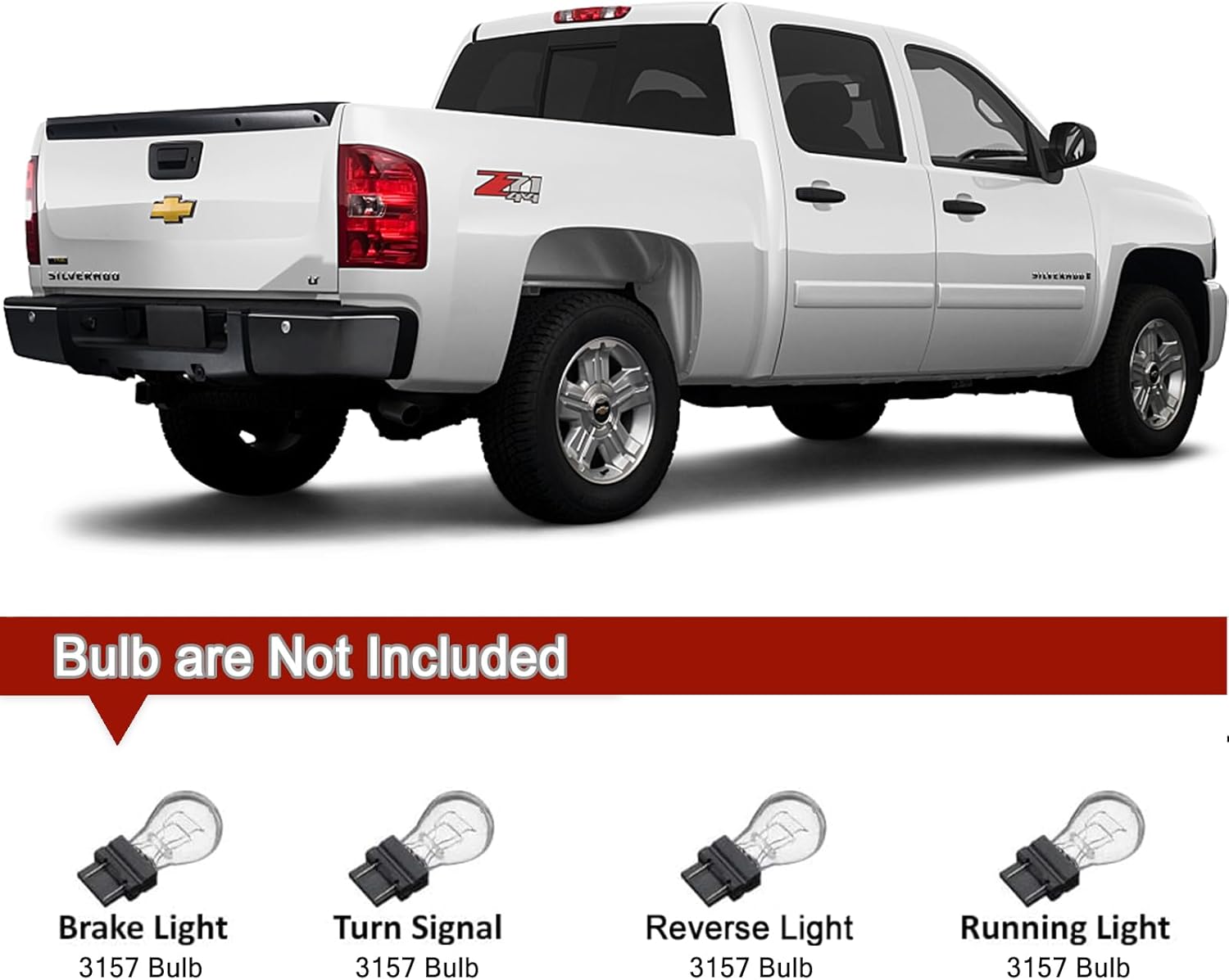 Tail Lights assemblies Compatible with 2007-2013 Chevy Silverado 1500 2500 HD 3500 HD w/o Wiring Harness tail lamp (Chrome/Red Lens) a pair