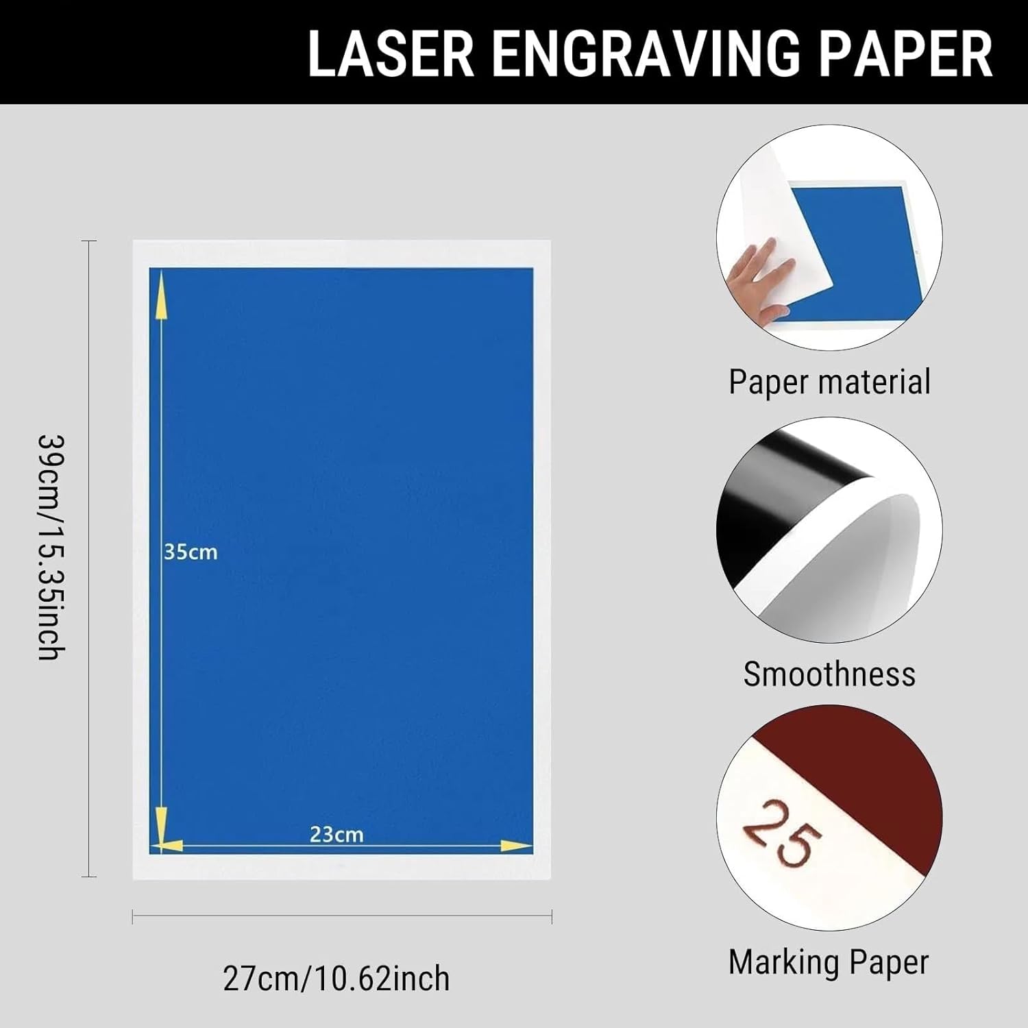Laser Marking Paper, Colored Laser Engraving Marking Paper 15.35 x 10.63 Inch (39 x 27cm) for Laser Engraved Non-Metallic Materials Ceramics Glass Acrylic Stone (12 Colors 12 Pcs)