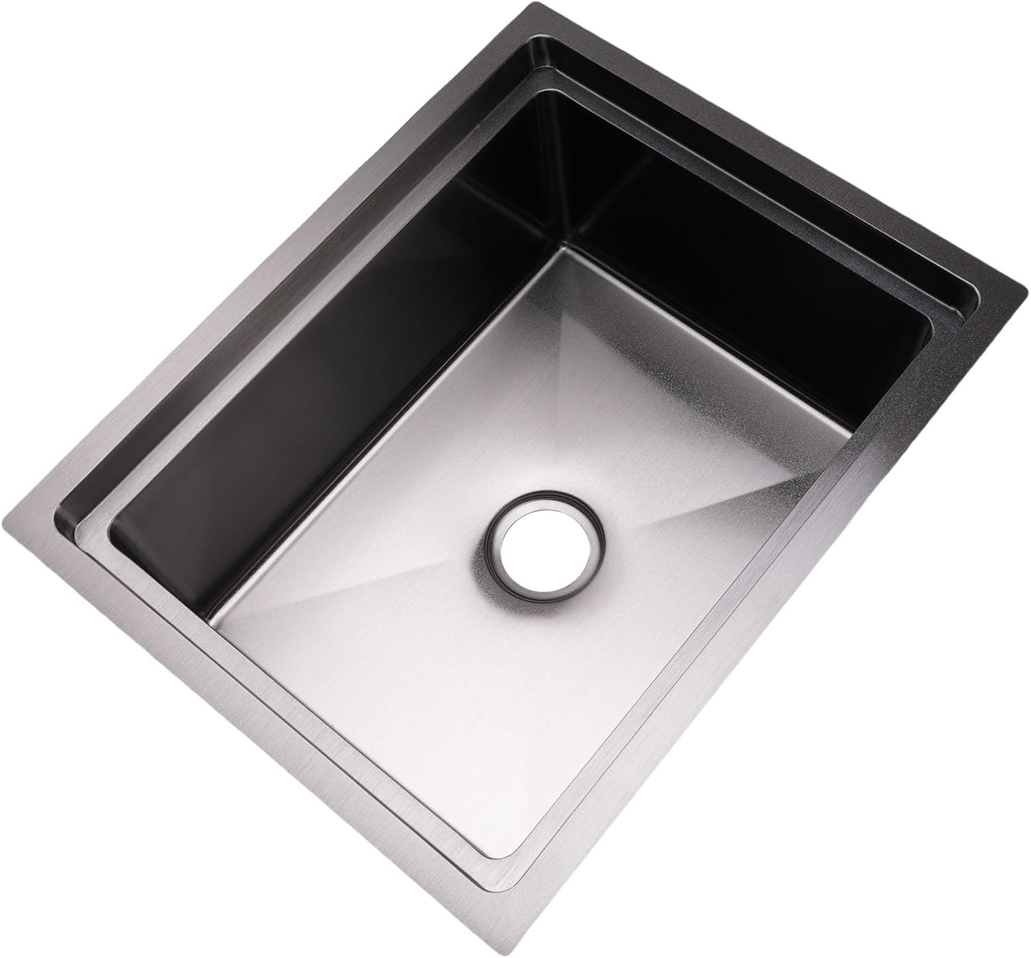Keenso Bar Sink, 14.96 x 11.81 Inch Undermount Kitchen Sink, 16 Gauge 304 Stainless Steel with Black Gold Plating, with Soundproof Pad, for RV, Boat, Kitchen, Camp