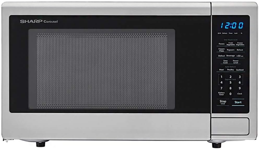 Sharp Carousel 1.1 Cu Ft Stainless Steel Microwave Oven (Renewed)