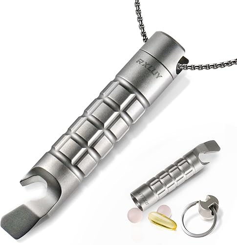 RXLUY Llavero de titanio, pastillero, barra de palanca, impermeable, organizador de píldoras de emergencia, caja portátil de bolsillo Prybar para disponible en Yaxa Peru
