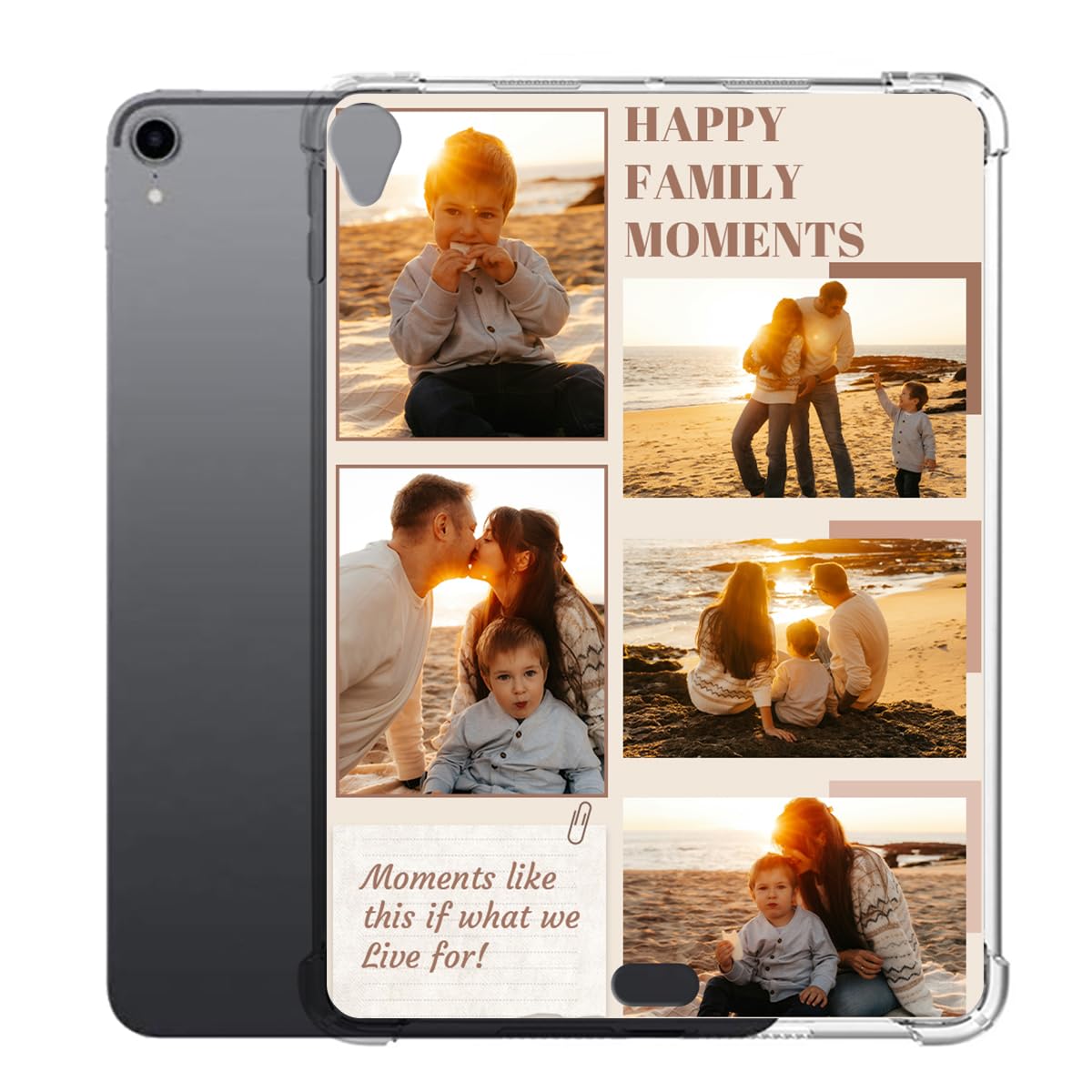 Customize Clear Case for iPad Air 4th Gen 10.9" 2020 Custom Personalized Photo Collage Picture Text Tablet Cover Skin Slim Flexible Soft TPU