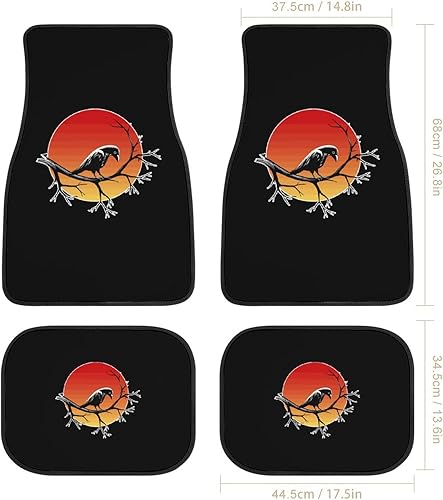 Miniatura 3 de Raven on A Branch - Juego de alfombrillas de coche para decoración de automóvil, 4 piezas protectores, accesorios automotrices, alfombras interiores