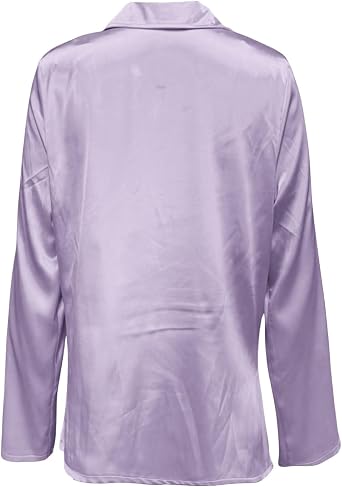 Blouses for Women Dressy Casual, Cowl Neck Long Sleeve Satin Silk Blouse, Elegant School Office Work 2025 Fall Outfits