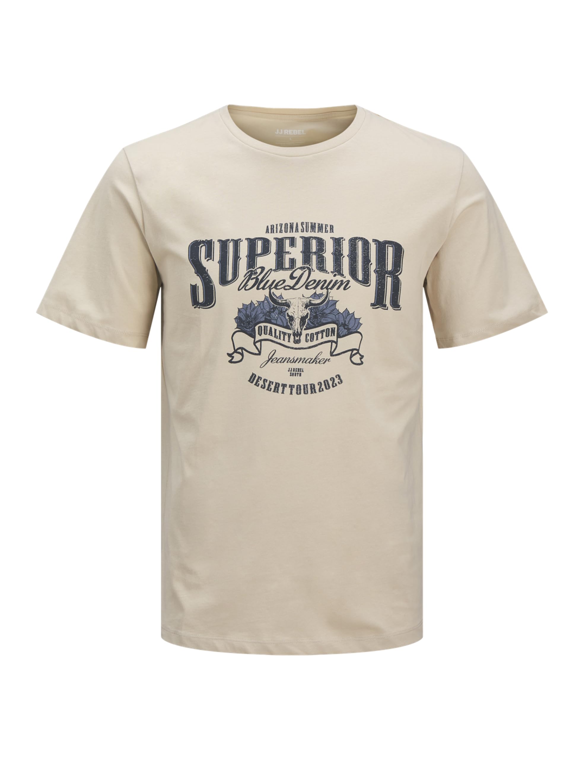 JJ REBEL Jrebgarbo Tee SS Crew Neck, Moonbeam, S