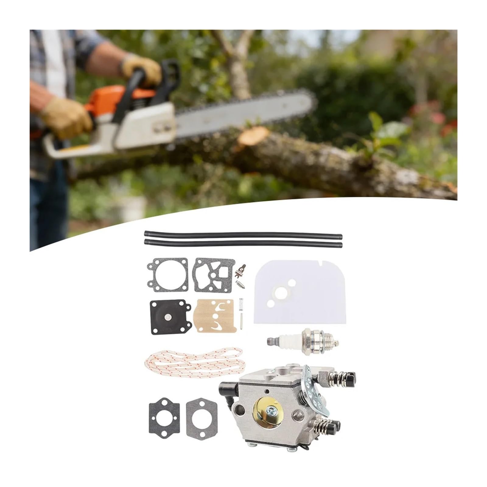 Dingmao Kit de reparación de carburador Compatible con motosierras 009 010 ST600, herramienta de jardín