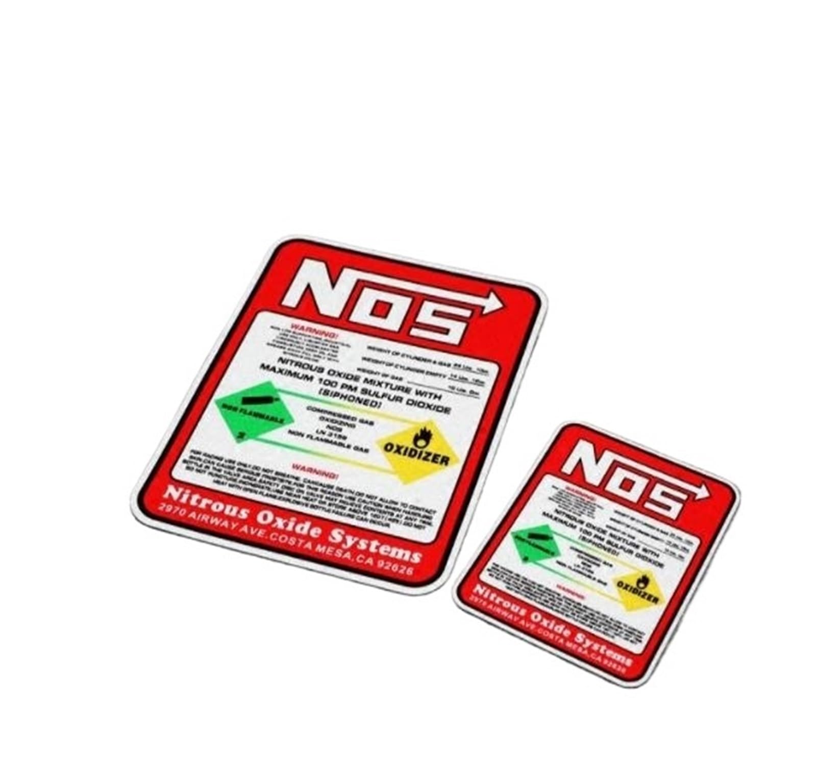 Drag Racing Creative Car Racing Stickers NOS Nitrous Oxide Systems Stickers Tuning Racing Vinyl Motocross Racing Car Styling (Color : Reflective, Size : 20cm)
